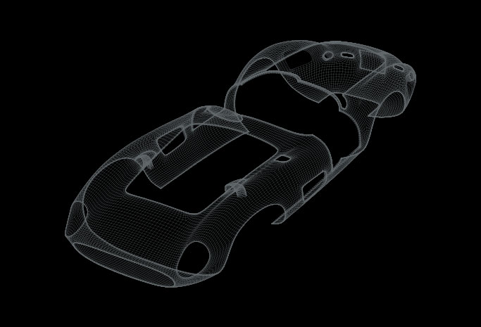 Conception 3D d'une Ferrari avant reconstruction